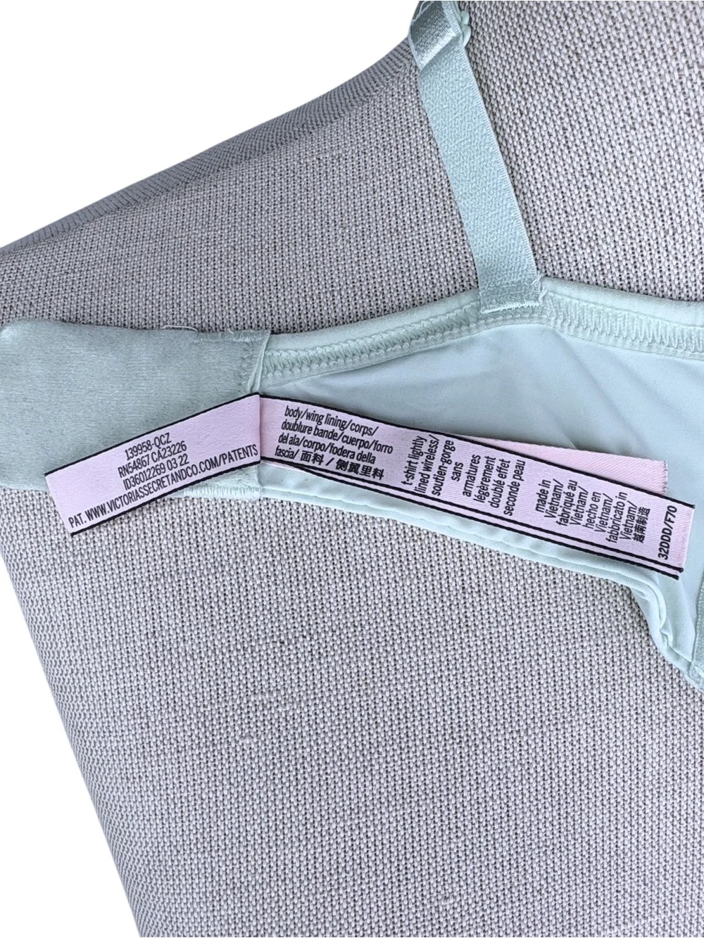 Victoria's Secret T-Shirt Lightly Lined Wireless Bra sz 32DDD * Mint Green - Picture 7 of 7